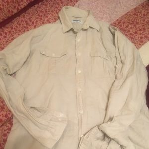 Express beige linen shirt m medium men’s